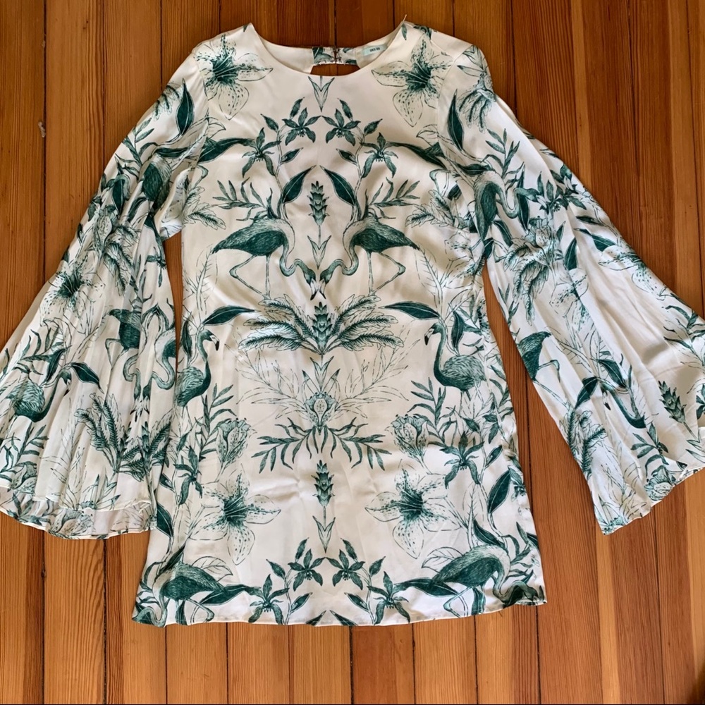 Floral Patterned Bell Sleeve Dress